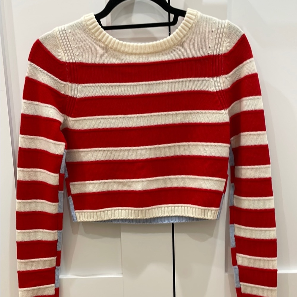 Solid & Striped Red And Light Blue Striped Sweate… - image 5